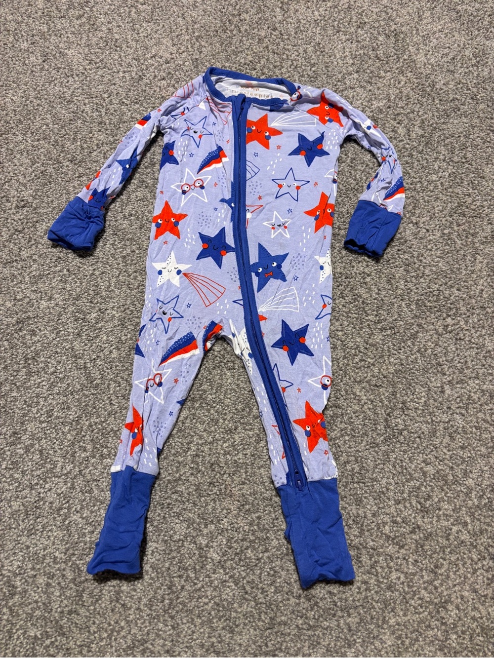 Little Sleepies - Blue Star-Print Zippy (3-6 mo)